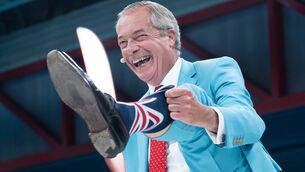<p>Reform UK leader Nigel Farage shows off his socks at the Reform UK National Conference in Birmingham. Picture: Stefan Rousseau/PA</p> <p>Reform UK leader Nigel Farage shows off his socks at the Reform UK National Conference in Birmingham. Picture: Stefan Rousseau/PA</p>