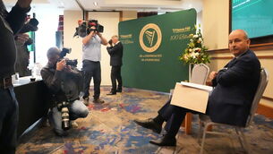 <p>Taoiseach Micheál Martin at Fianna Fail's annual think-in at Tullamore Court Hotel in Tullamore, Co Offaly. Picture: PA</p>