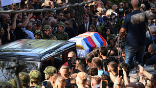 Thousands turned out for the funeral of Ratko Mladic (AP Photo)