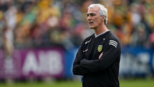 <p>2027 will be the fourth year of Jim McGuinness's second term as Donegal manager. Pic: Ramsey Cardy/Sportsfile</p>