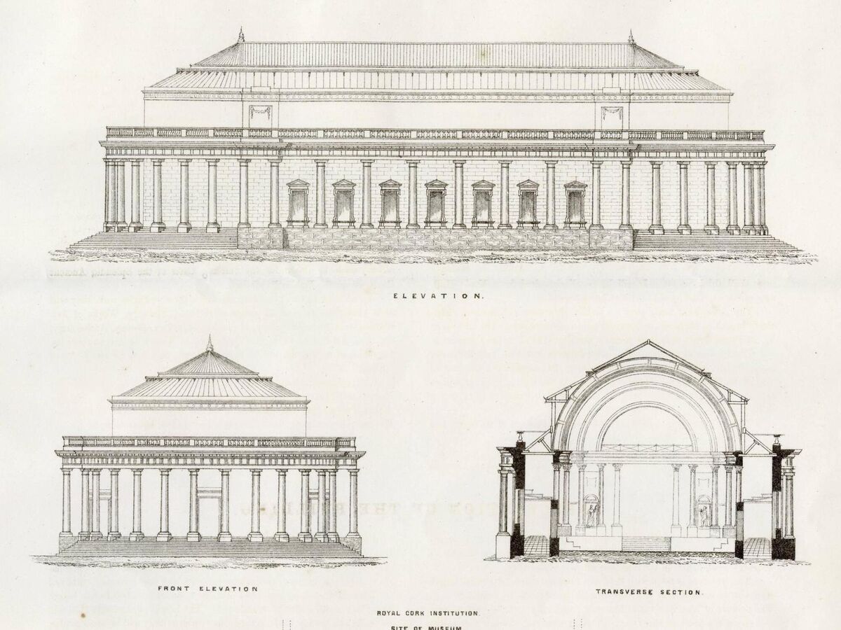 Designs for the Athenaeum in Cork, precursor to Cork Opera House. (Image courtesy of the Cork City and County Archives) Designs for the Athenaeum in Cork, precursor to Cork Opera House. (Image courtesy of the Cork City and County Archives)