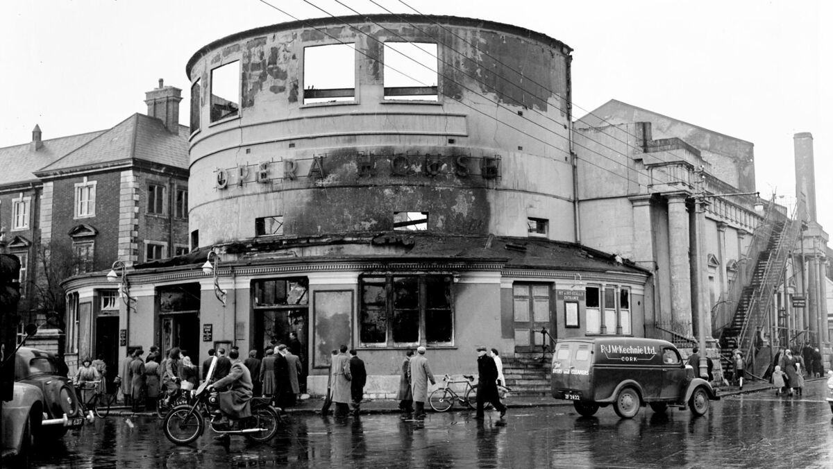Cork Opera House as it looked after fire destroyed it on December 12, 1955. Picture: Irish Examiner Archive Cork Opera House as it looked after fire destroyed it on December 12, 1955. Picture: Irish Examiner Archive