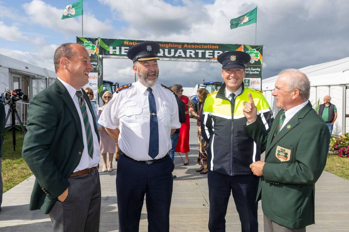 Brian Mahon, Offaly Ploughging; Chief Superintendent Anthony Lonergan; Superintendent Tony Tighe and NPA director PJ Lynam on site at Screggan, Tullamore for the launch of this year’s National Ploughing Championships to be held 15th-17th September next. Photos: Alf Harvey Brian Mahon, Offaly Ploughging; Chief Superintendent Anthony Lonergan; Superintendent Tony Tighe and NPA director PJ Lynam on site at Screggan, Tullamore for the launch of this year’s National Ploughing Championships to be held 15th-17th September next. Photos: Alf Harvey