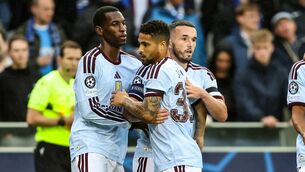 <p>John McGinn, right, and Nicolas Jackson, left, were among the goals in Belgium. Pic: PA Wire</p>