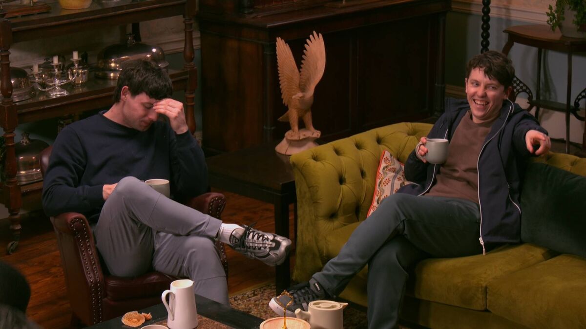 Donal is at a loss after Kayleigh reveals the shield to the room Donal is at a loss after Kayleigh reveals the shield to the room