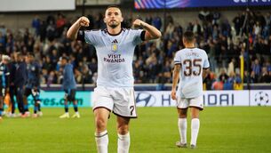 <p>Aston Villa's John McGinn celebrates.</p>