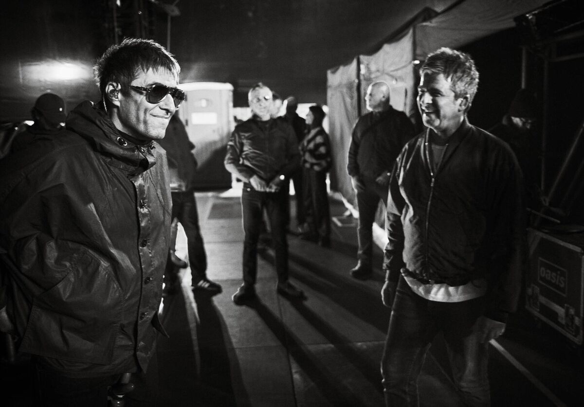 Liam and Noel Gallagher pictured on last year's tour in Oasis: Don't Look Back in Anger. Picture: Simon Emmett/ Disney Liam and Noel Gallagher pictured on last year's tour in Oasis: Don't Look Back in Anger. Picture: Simon Emmett/ Disney