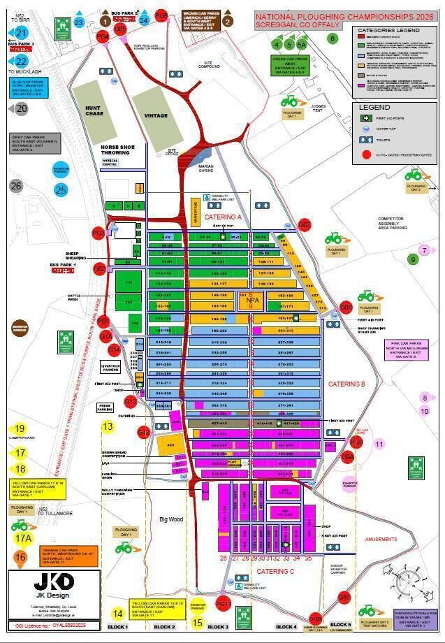 National Ploughing Championships 2026, map of exhibitor spaces. 