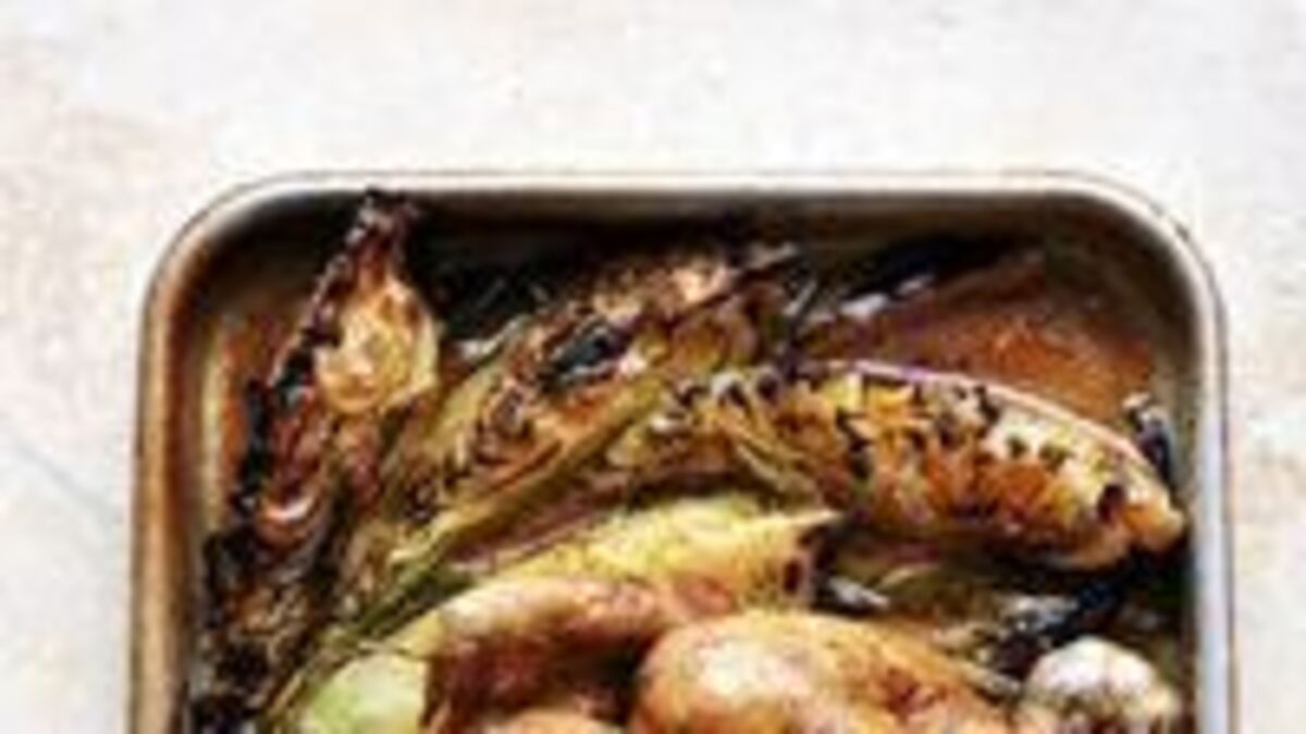 Roast chicken and cabbage with soy butter