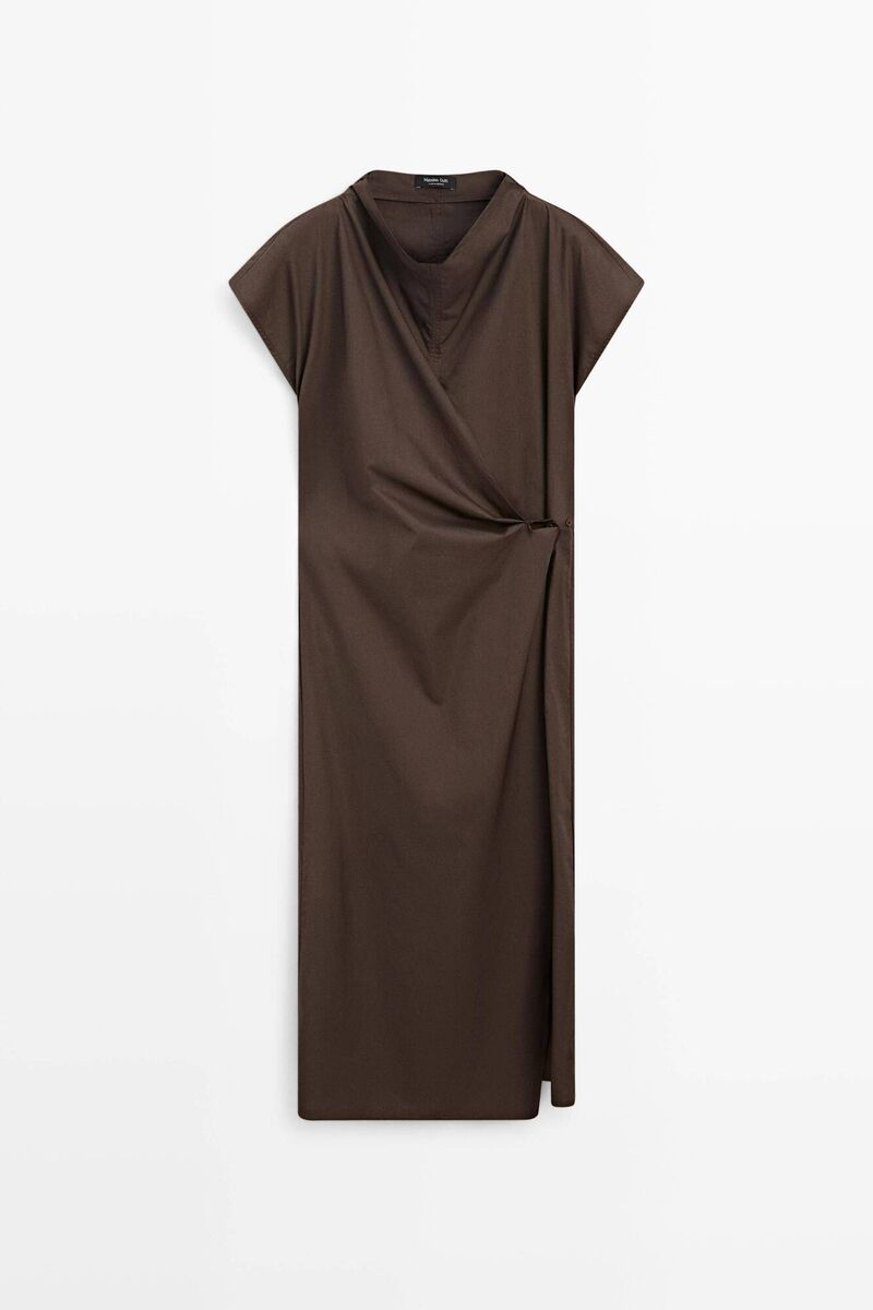 Fashion Cotton Draped Dress, €120, Massimo Dutti. Fashion Cotton Draped Dress, €120, Massimo Dutti.