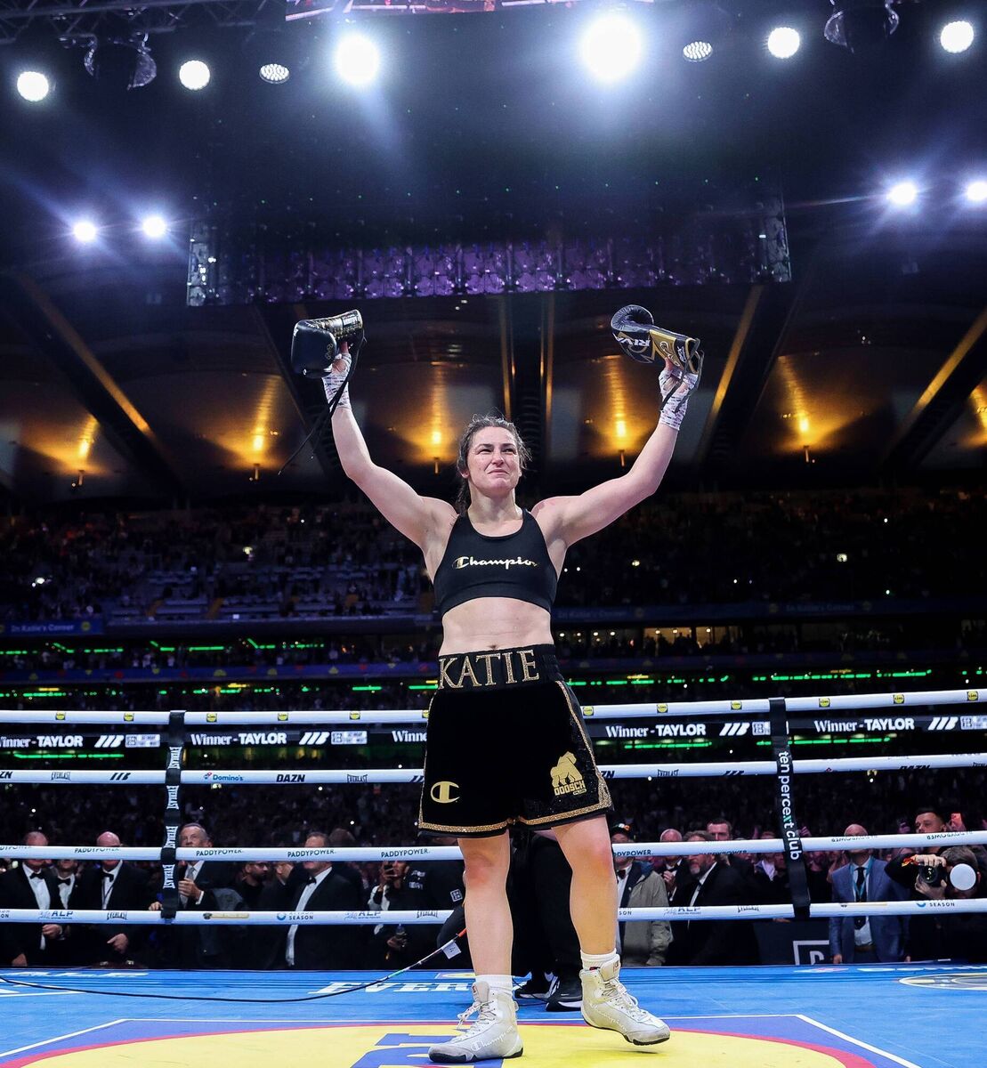 Katie Taylor on her retirement at Croke Park. Picture: Inpho/Gary Carr Katie Taylor on her retirement at Croke Park. Picture: Inpho/Gary Carr