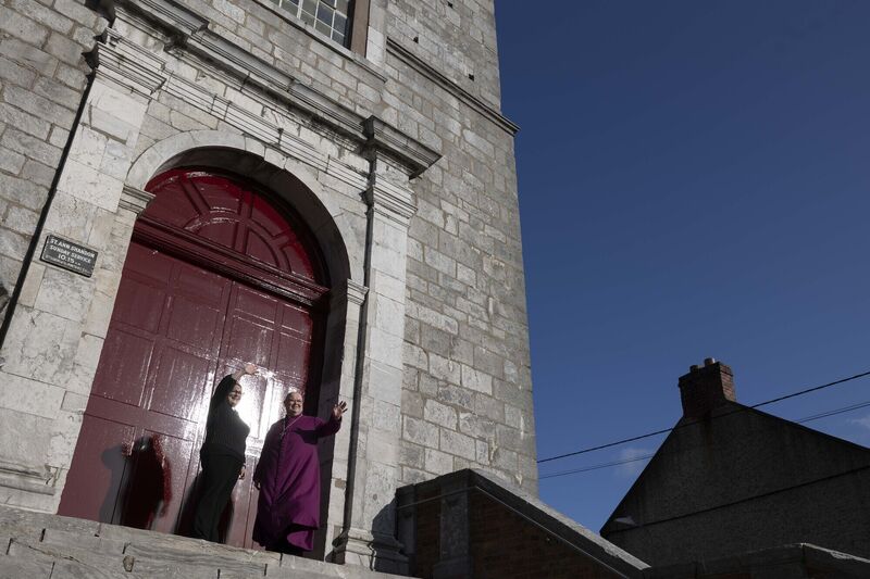 Rev Meghan Farr priest in charge at Saint Ann's Shandon with former Bishop of Cork Paul Colton. File picture