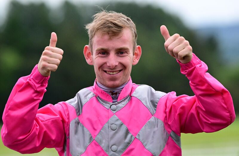 A happy Wesley Joyce rode out his claim after The Scallionator won the Irish EBF Auction Series Race. Pic: HEALY RACING.