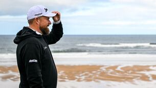<p>Shane Lowry during the pro-am in advance of the Amgen Irish Open at Trump International Golf Links in Doonbeg. Picture: Ramsey Cardy/Sportsfile</p>
