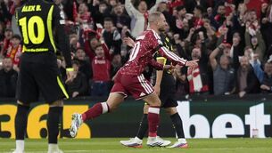<p>Liverpool's Alexis Mac Allister celebrates scoring the winner. Pic: Peter Byrne/PA Wire.</p>