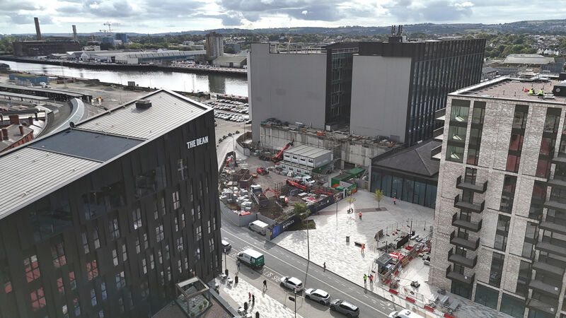 The sides of HQ1 and HQ2 as seen from the nearby Dean Hotel on Horgan's Quay. Picture: Larry Cummins