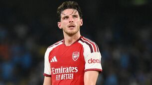 <p>Arsenal's Declan Rice after the UEFA Champions League, league phase match at the Stadio Diego Armando Maradona, Naples, Italy. Picture: Agostino Gemito/PA Wire. </p>