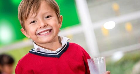 Boy drinking milk