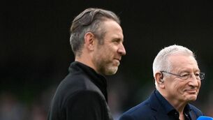 <p>Alan Bennett, left, with RTE's Tony O'Donoghue during the 2025 Sports Direct Men's FAI Cup Final match between Shamrock Rovers and Cork City at the Aviva Stadium in Dublin. Photo by Stephen McCarthy/Sportsfile</p> <p>Alan Bennett, left, with RTE's Tony O'Donoghue during the 2025 Sports Direct Men's FAI Cup Final match between Shamrock Rovers and Cork City at the Aviva Stadium in Dublin. Photo by Stephen McCarthy/Sportsfile</p>