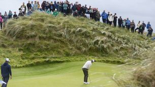 <p>Rory McIlroy putts for par on the fifth hole. Picture: Cian O'Regan</p> <p>Rory McIlroy putts for par on the fifth hole. Picture: Cian O'Regan</p>