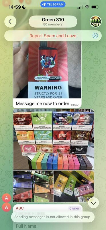 Some of the substances available to buy from the fake vape shops.