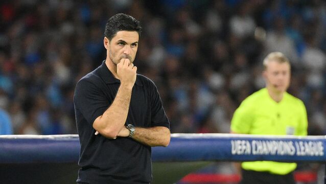 <p>METHOD TO MADNESS: Arsenal manager Mikel Arteta on the touchline at the Stadio Diego Armando Maradona.</p>