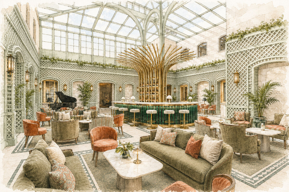 A watercolour rendering of the upcoming Dromoland makeover A watercolour rendering of the upcoming Dromoland makeover
