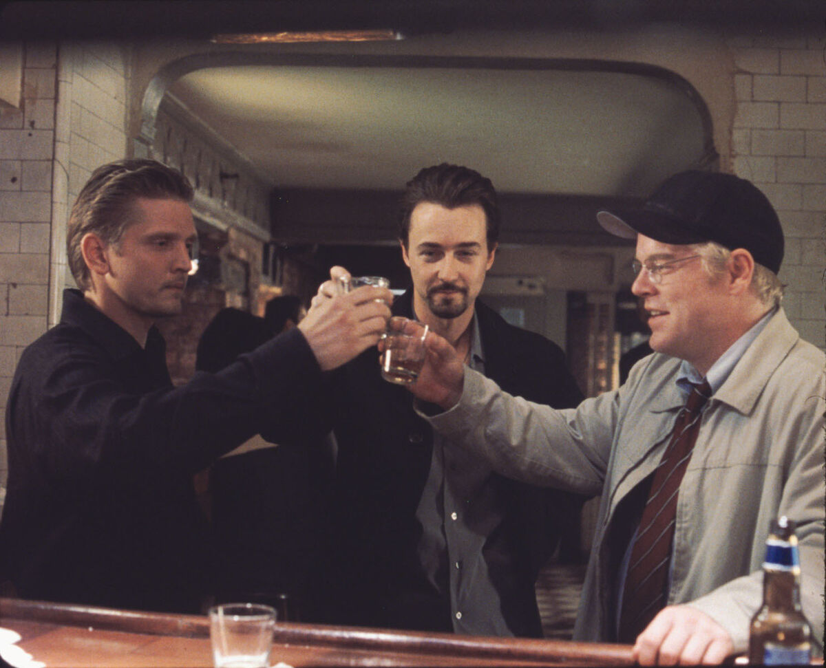 Barry Pepper, Edward Norton, and Philip Seymour Hoffman in Spike Lee's '25th Hour', in which 'grief hangs over New York like an insidious cloud.'