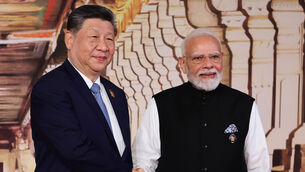 Chinese President Xi Jinping and Indian Prime Minister Narendra Modi (Alexander Kazakov, Sputnik, Kremlin Pool/AP)