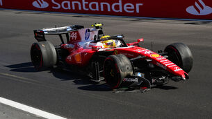 <p>Ferrari’s Lewis Hamilton crashed out of final practice (David Davies/PA)</p>