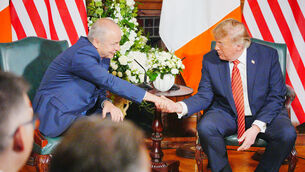 <p>Donald Trump with Taoiseach Micheál Martin during their meeting on Saturday. Picture: Ben Birchall/PA</p> <p>Donald Trump with Taoiseach Micheál Martin during their meeting on Saturday. Picture: Ben Birchall/PA</p>