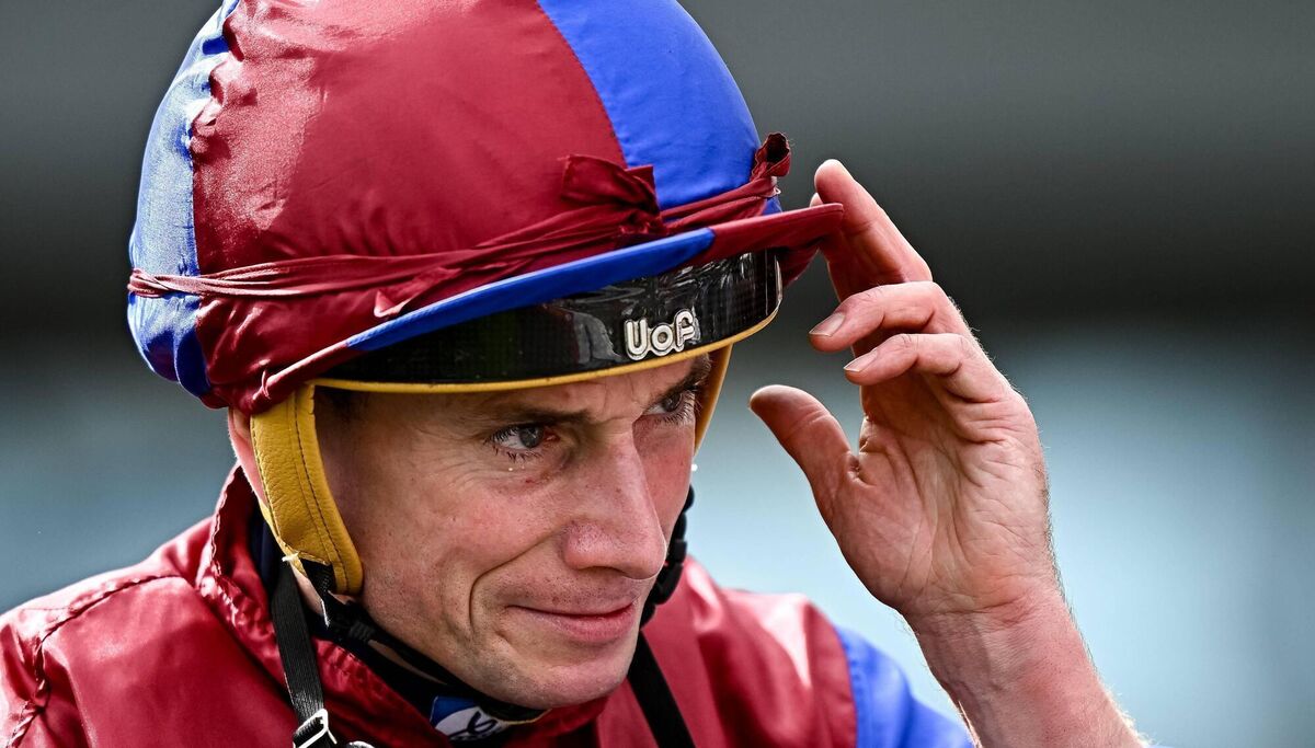 Ryan Moore after riding Darkness Falls to victory. Pic: Seb Daly/Sportsfile