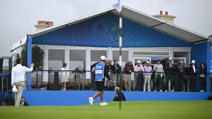 <p>Rory McIlroy waves to U.S. President Donald Trump. Pic: Brendan Moran/Sportsfile.</p>