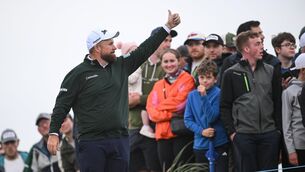 <p>Shane Lowry shares a joke with a supporter. Pic: Ramsey Cardy/Sportsfile.</p> <p>Shane Lowry shares a joke with a supporter. Pic: Ramsey Cardy/Sportsfile.</p>