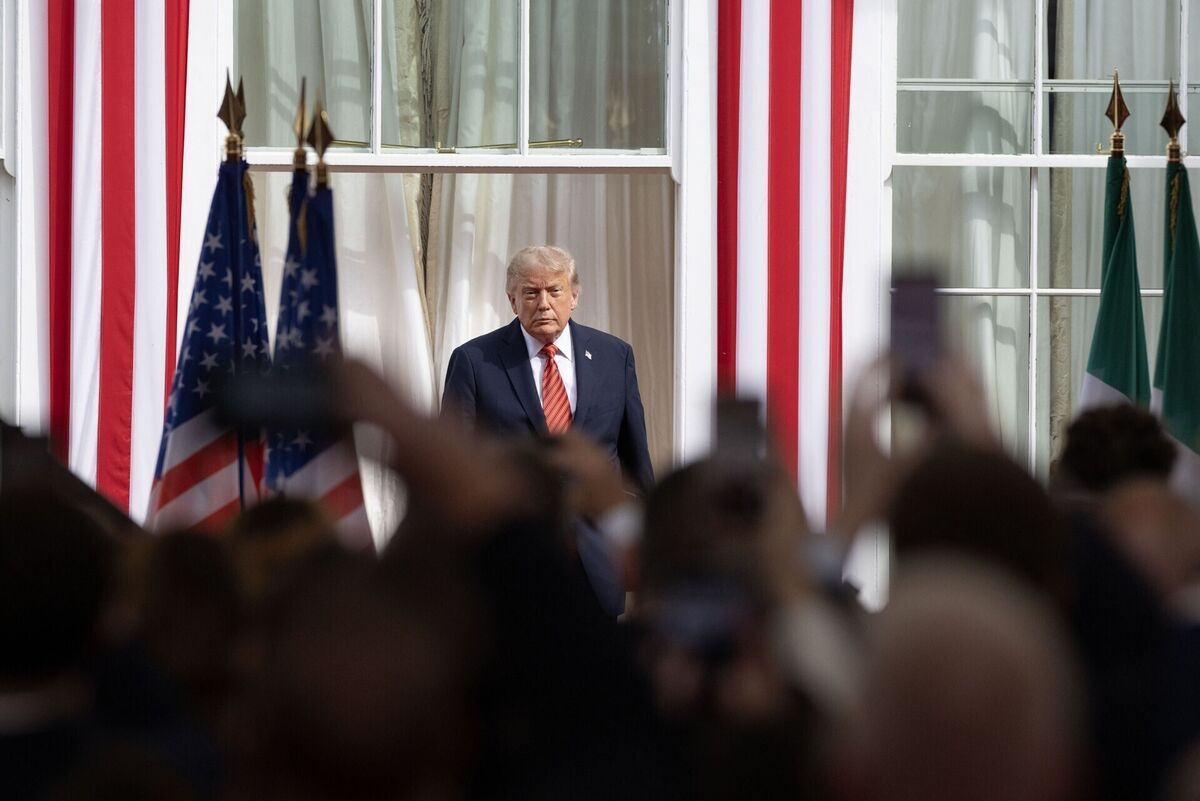 Donald Trump during a visit to Deerfield, the US Ambassador's residence in Phoenix Park, where he said Irish unification would be 'a very cool thing'. Picture: Naoise Culhane/PA Wire