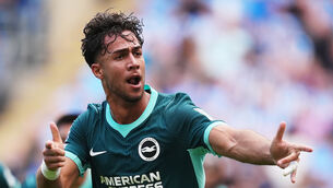<p>Brighton and Hove Albion's Charalampos Kostoulas celebrates scoring their side's first goal of the game during the Premier League match at the Coventry Building Society Arena, Coventry. Picture date: Sunday September 13, 2026.</p> <p>Brighton and Hove Albion's Charalampos Kostoulas celebrates scoring their side's first goal of the game during the Premier League match at the Coventry Building Society Arena, Coventry. Picture date: Sunday September 13, 2026.</p>