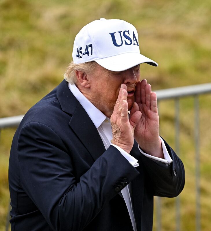 US president Donald Trump during day four of the Amgen Irish Open Golf Championship 2026 at Trump International Golf Links in Doonbeg, Clare. Picture: Brendan Moran/Sportsfile US president Donald Trump during day four of the Amgen Irish Open Golf Championship 2026 at Trump International Golf Links in Doonbeg, Clare. Picture: Brendan Moran/Sportsfile