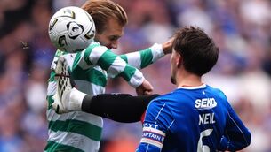 <p>Celtic's Benjamin Nygren and Rangers' Daniel Neil battle for the ball during the Premier Sports Cup quarter-final match at Ibrox Stadium, Glasgow. Picture: Andrew Milligan/PA Wire. </p> <p>Celtic's Benjamin Nygren and Rangers' Daniel Neil battle for the ball during the Premier Sports Cup quarter-final match at Ibrox Stadium, Glasgow. Picture: Andrew Milligan/PA Wire. </p>