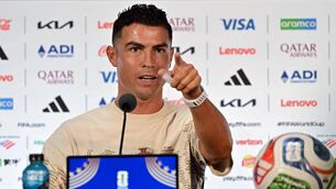 <p>Cristiano Ronaldo has urged the Saudi Pro League to ban any fans that chanted about his former Portugal team-mate Diogo Jota during a match. Pic: Paul ELLIS / AFP via Getty Images.</p>