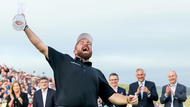 <p>Shane Lowry celebrates with the Irish Open trophy. Picture: INPHO/Dan Clohessy</p>
