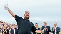 Shane Lowry celebrates with the Irish Open Trophy 13/9/2026