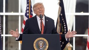 <p>US president Donald Trump speaking in the US ambassador's residence in Dublin on Saturday. During a press conference Mr Trump said Irish unity was 'going to happen eventually, it may as well happen now'. Picture: Naoise Culhane/PA </p> <p>US president Donald Trump speaking in the US ambassador's residence in Dublin on Saturday. During a press conference Mr Trump said Irish unity was 'going to happen eventually, it may as well happen now'. Picture: Naoise Culhane/PA </p>