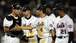 <p>Ten days after 9/11, the New York Mets' Mike Piazza hit a baseball into the night and, for a few seconds at least, sport mattered again. Pic: MATT CAMPBELL/AFP via Getty Images</p> <p>Ten days after 9/11, the New York Mets' Mike Piazza hit a baseball into the night and, for a few seconds at least, sport mattered again. Pic: MATT CAMPBELL/AFP via Getty Images</p>