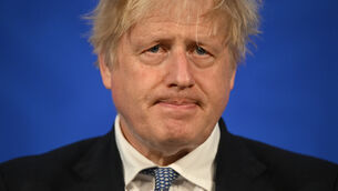 <p>A train carrying former UK prime minister Boris Johnson (pictured) and the former CIA chief David Petraeus may have been the target of a Russian drone strike that hit a train engine near the Poland-Ukraine border, according to Ukrainian Railways. File photo. </p>