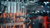 Automatic rotary super bloc machine processing for PET beverage and drinking packaging with rotating metal components designed f