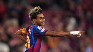 <p>Lamine Yamal of FC Barcelona celebrates scoring his team’s fourth goal during the UEFA Champions League 2026/27 League Phase MD1 match between FC Barcelona and Feyenoord at Camp Nou on September 09, 2026 in Barcelona, Spain. (Photo by Alex Caparros/Getty Images)</p> <p>Lamine Yamal of FC Barcelona celebrates scoring his team’s fourth goal during the UEFA Champions League 2026/27 League Phase MD1 match between FC Barcelona and Feyenoord at Camp Nou on September 09, 2026 in Barcelona, Spain. (Photo by Alex Caparros/Getty Images)</p>