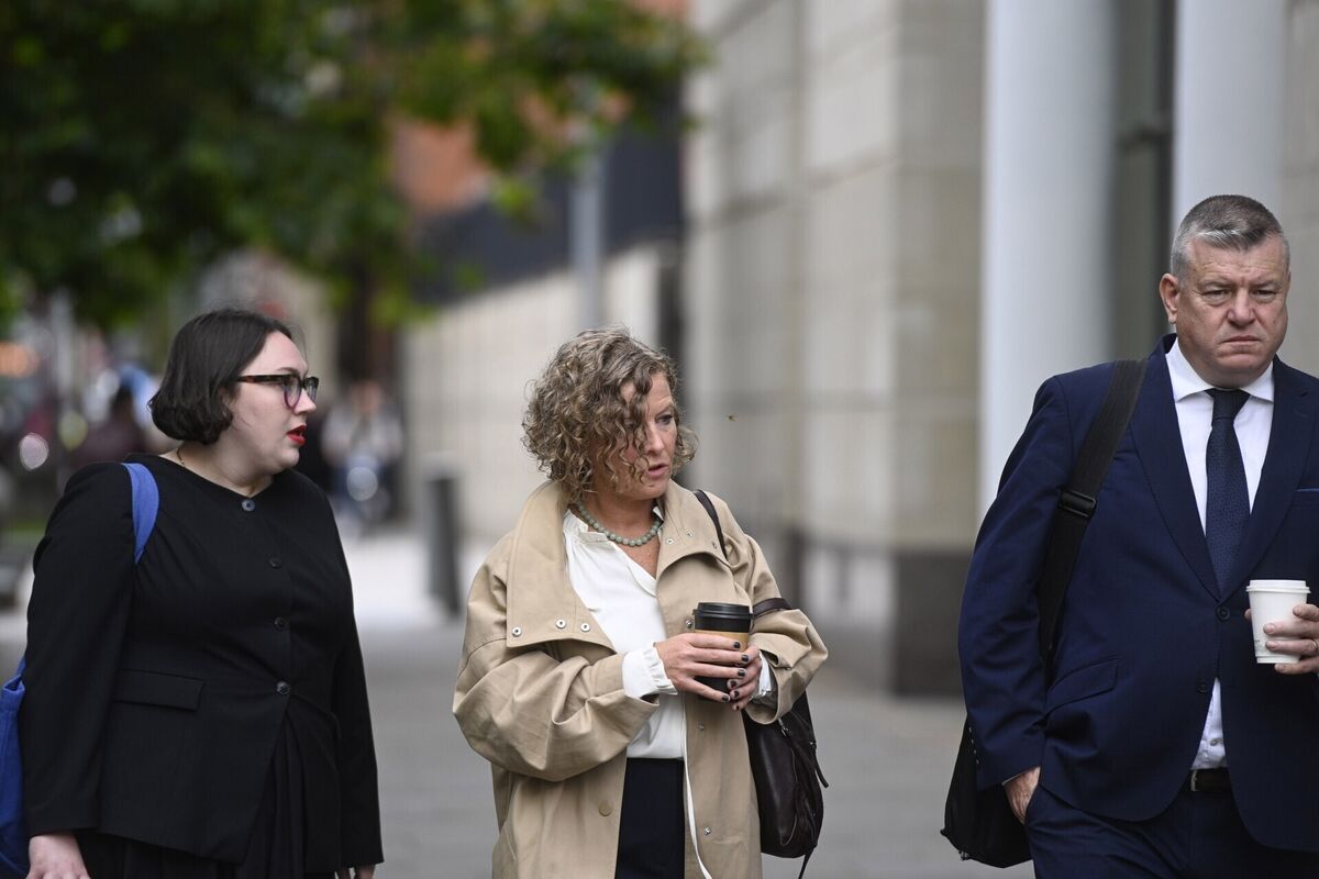 Fiona Donohoe (centre), the mother of 14-year-old Noah Donohoe, arriving at Belfast Coroner's Court, where the inquest into the death of her son, who was found dead in a storm drain in north Belfast in June 2020, six days after he went missing while cycling to meet friends, is taking place. Picture: Mark Marlow/PA Wire Fiona Donohoe (centre), the mother of 14-year-old Noah Donohoe, arriving at Belfast Coroner's Court, where the inquest into the death of her son, who was found dead in a storm drain in north Belfast in June 2020, six days after he went missing while cycling to meet friends, is taking place. Picture: Mark Marlow/PA Wire