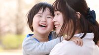 Smiley parent and child