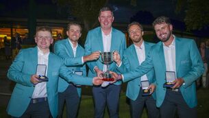 <p>David Kitt, Keith Egan, Damien Coyne, Gerard Dunne and David Howard celebrate after winning the 2026 European Mid-Amateur Men’s Team Champions in Austria.</p> <p>David Kitt, Keith Egan, Damien Coyne, Gerard Dunne and David Howard celebrate after winning the 2026 European Mid-Amateur Men’s Team Champions in Austria.</p>