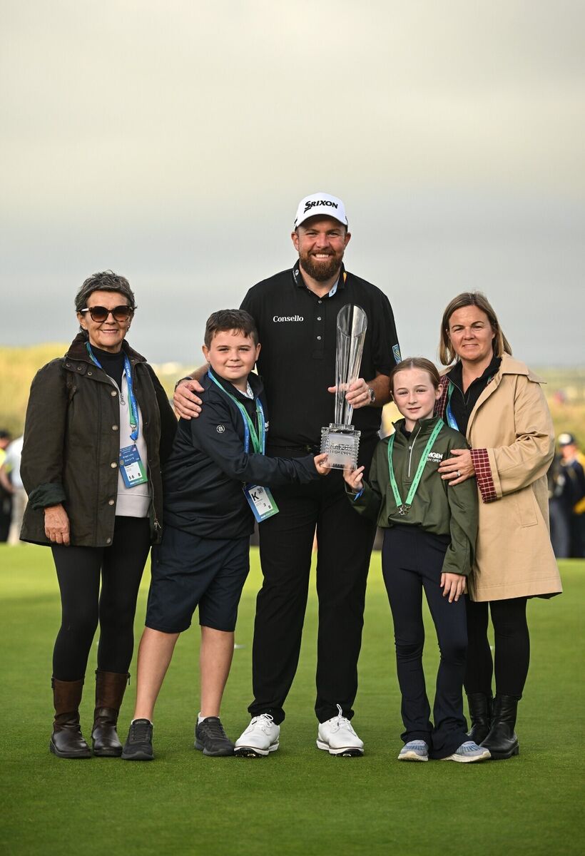 Shane Lowry celebrates with his mother Bridget, sister Sinead and nephew and niece after his Irish Open victory. Pic: Brendan Moran/Sportsfile Shane Lowry celebrates with his mother Bridget, sister Sinead and nephew and niece after his Irish Open victory. Pic: Brendan Moran/Sportsfile